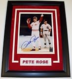 Pete Rose Autographed Record Breaking 8x10 Cincinnati Reds Photo ~ CUSTOM FRAMED