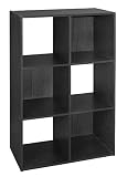 Bestwoohome Cubeicals 6-Cub Organizer Storage Cabinet Bookcase (Black)