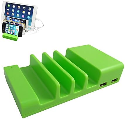 Ustars 4 Port USB Charging Station Multiple Devices Charger Station Dock with 3-in-1 USB Charging Cable for Phone iPhone iPad Tablet