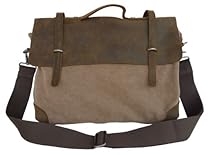 Hot Sale Otium 21003CF Garment Washed Canvas Leaisure Handbag w/ Genuine Leather Deco, Coffee