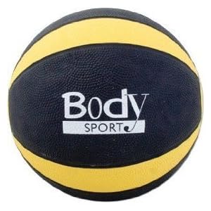 Body Sport Medicine Balls - 8lb Medicine Ball Black/yellow in color