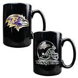 NFL Baltimore Ravens Two Piece Coffee Mug Set- Primary & Helmet Logo