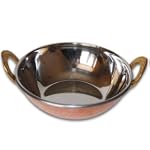 Indian Curry Serveware Copper Karhai Diameter 8 Inches