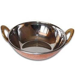 Asian Dinnerware Copper Karhai For Serving Indian Curry