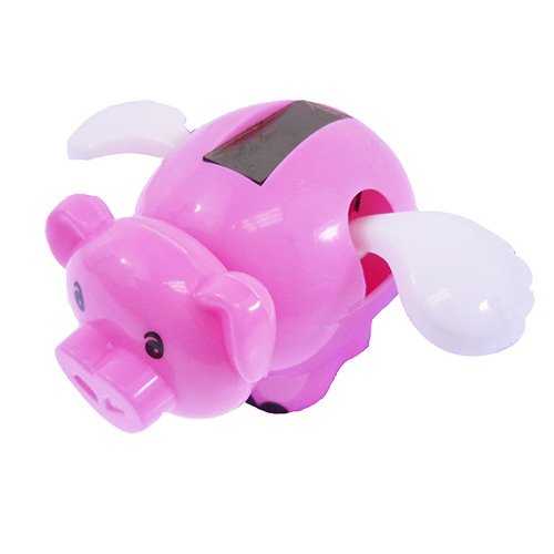 Pink Solar Dancing Pig With Wings
