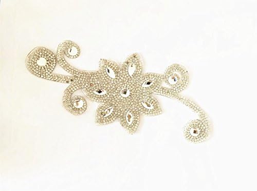 Ultrabright Hot Fix Motif Heat Transfer Rhinestone Flower DIY Iron on Patches Applique