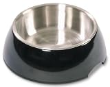 Petmate Pet Bowl with Stainless Steel Eating Surface, Small, Black