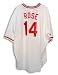 Pete Rose Autographed/Hand Signed Cincinnati Reds Majestic White Jersey Inscribed 4256