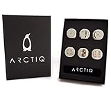 Whiskey Stones Gift Set: Six Dice-Shaped Scotch Rocks & Velvet Pouch | Stainless Steel Whisky Drink Chillers by Arctiq