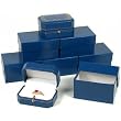 6 Double Ring Boxes Blue Leather Locking Gift Display