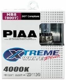 PIAA 19617 9007 (HB5) 65/55W=120/110W Xtra Xtreme White Plus Bulb, Twin Pack