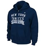 MLB Men's New York Yankees Arch Classic Long Sleeve Full Zip Hooded Fleece, Athletic Navy, Medium