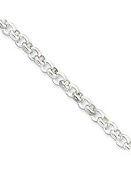 4.75mm, Silver Half Round, Belcher Chain, 8 inch
