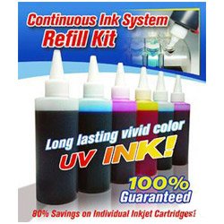 CIS Refill Kit with 6 Colors UV(Ultra Violet) resistant Ink for Epson Stylus Photo R260 R280 R380 RX580 RX595 RX680 and Artisan 50 Continuous Ink System (Related Cartridge # : T078120, T078220, T078320, T078420, T078520, T078620)