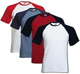 Fruit of the loom short sleeve baseball t-shirt
