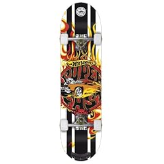 Hot Wheels Kinder Skateboard Fireboard, weiss schwarz rot gelb, 31"x7,75"