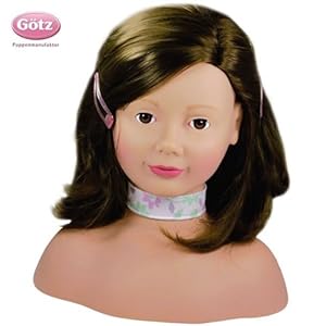 Götz Puppen 1192053 La tête à coiffer et maquiller Götz - Cheveux bruns