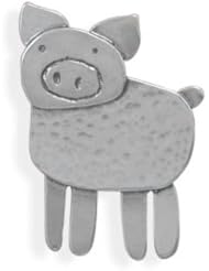MMA Silver - Oxidized Pig Pin/Pendant
