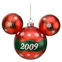 Disney 2009 Glass Mickey Mouse Ornament