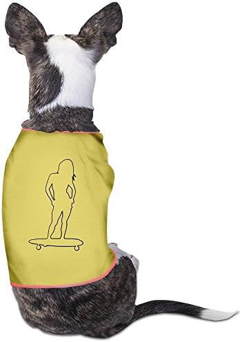 YXMXL Sexy Girl Skateboard Small Pet Dog Vest Pet Clothes Yellow
