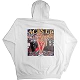 MENS FULL-ZIP HOODY : WHITE - SMALL - Aces Up - Poker Texas Hold Em Gambling Casino