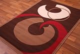 Brown, Cream & Red Rug 120cm x 170cm (3ft 11 x 5ft 7)