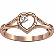 18K Rose Gold Diamond Heart Promise Ring - 0.03 Ct.