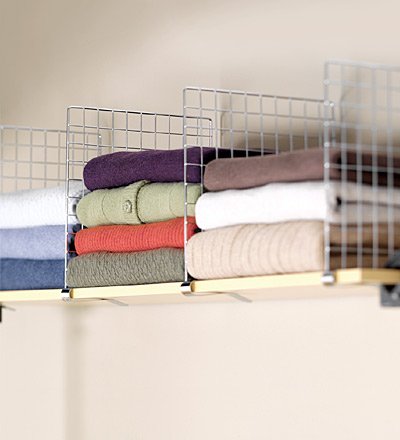 Chrome-Plated Steel Closet Shelf Dividers, set of 4