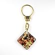 Murano Glass Keyring Jewelry - Square L Red/Gold Style3
