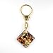 Murano Glass Keyring Jewelry - Square L Red/Gold Style3