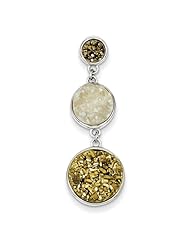 Sterling Silver and Yellow and Iridescent Druzy Pendant Slide