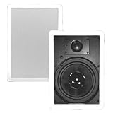 New 8" In Wall Surround Sound HD Home Theater Rectangular Glass Fiber Speaker Pair TSS8C