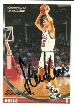 Steve Kerr autographed Basketball Card (Chicago Bulls) 1994 Topps Gold #252