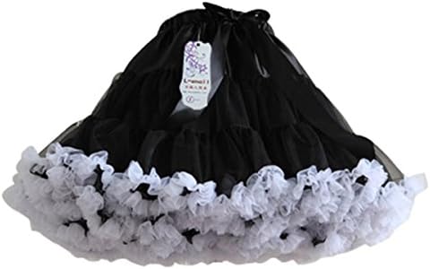 Lemail Wigs Lolita Three-Layer Voile Puff princess skirt Black and White CC332A-20