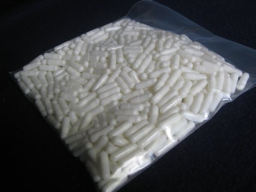 1000 Empty White Gelatin Capsule Size 0