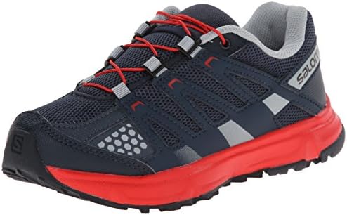 Saloman XR Mission J Trail Runner (Little Kid/Big Kid), Grey Denim/Deep Blue/Bright Red, 3 M US Little Kid