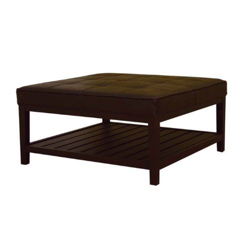 Baxton Studio Ivana Square Brown Leather Ottoman With Lower Shelf 41Aiia4%2BwkL Baxton Studio Ivana Square Brown Leather Ottoman With Lower Shelf