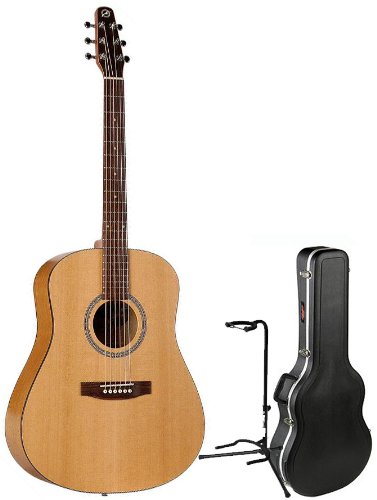 Seagull S6 Slim Acoustic Guitar Bundle with FREE SKB Guitar Case and FREE On-Stage Guitar Stand