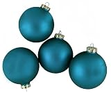Pack of 4 Matte Visions Blue Glass Ball Christmas Ornaments 3.25