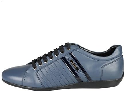 Versace Collection Blue Leather Fashion Sneakers Shoes US 11 IT 44;