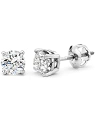 DS 1/2 CTW. White Diamond Stud Earrings (VS2-SI1 Clarity) in Basket with Screw Back