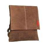 Flacher Messenger-Bag / Umhängetasche aus geöltem Buffalo Leder . Extremely rugged Outback Wear. , Farbe / Colour:Natural Buckskin