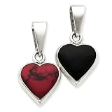 SterlingSilverReversibleOnyx&BloodstoneHeartPendant