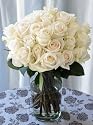 Two Dozen Snowy White Roses