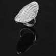 Silvertone Pave Style CZ Knuckle Fashion Ring