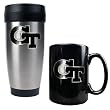 Georgia Tech Yellowjackets NCAA Stainless Travel Tumbler And Ceramic Mug Set by Great American Products