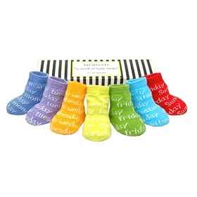 Days of the Week 0-12 months Trumpette Socks, Boxed Set of 7