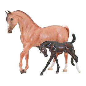 Arabian Mare and Foal - Red Roan and Dark Bay by Breyer