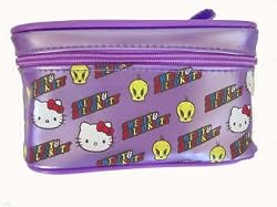 Tunes Tweety Bird & Hello Kitty cosmetic bag -purple