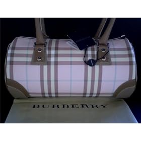 Authentic Burberry London Pink Check Large Lola Handbag